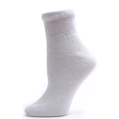 Sole Pleasers Women's White Diabetic Quarter Socks - 3 Pairs