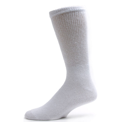 Sole Pleasers Men's White King Size Diabetic Crew Socks - 3 Pairs