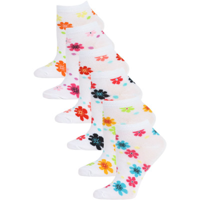 Mamia Flower Power Kids Low Cut Socks - 6 Pairs - Flower Multi