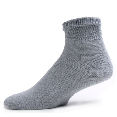 Sole Pleasers Men's Gray Diabetic Quarter Socks - 3 Pairs
