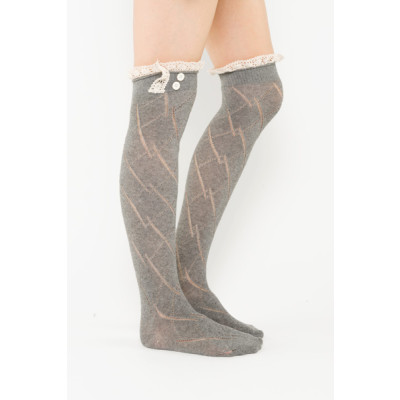 Diamond Pattern Boot Sock Liner - Charcoal