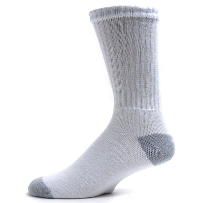 American Made Men's Grey Heel and Toe Crew Socks - 3 Pairs