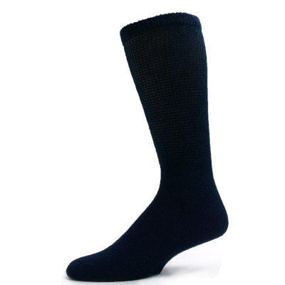 Sole Pleasers Men's King Size Navy Diabetic Crew Socks - 3 Pairs