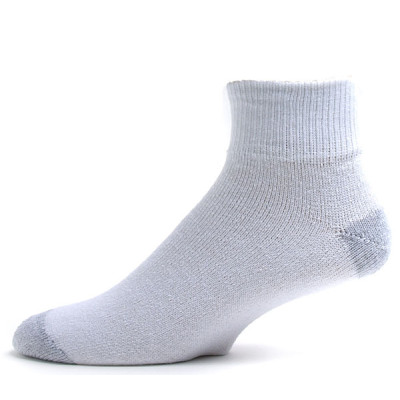 American Made Women's White/Grey Quarter Socks - 3 Pairs