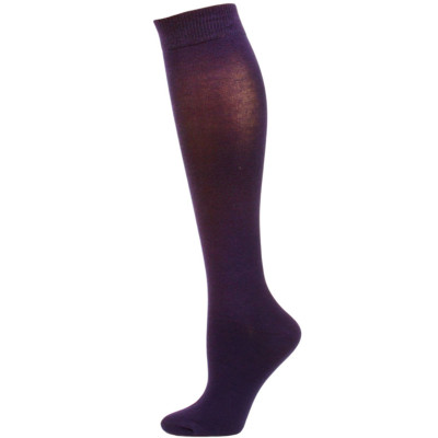 Yelete Women's Dark Solid Color Knee Socks - 1 Pair - Purple