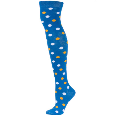 Yelete Polka Dot Over the Knee Socks - 1 Pair - Blue Multi