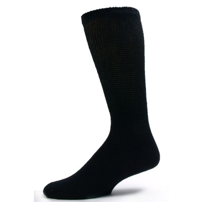 Sole Pleasers Men's Black Diabetic Crew Socks - 3 Pairs
