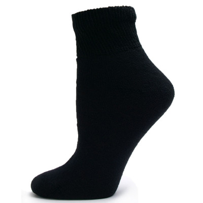 Sole Pleasers Women's Black Diabetic Quarter Socks - 3 Pairs