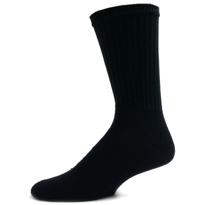 American Made Men's Solid Black Crew Socks - 3 Pairs