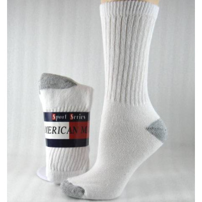 American Made Women's Grey Heel and Toe Crew Socks-Grey Heel And Toe - 3 Pairs