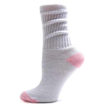 American Made Women's Pink Heel and Toe Crew Socks - 3 Pairs