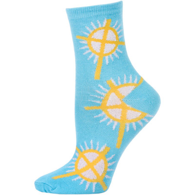 Holy Socks Women's Crew Socks - 1 Pair - Blue with Crosses