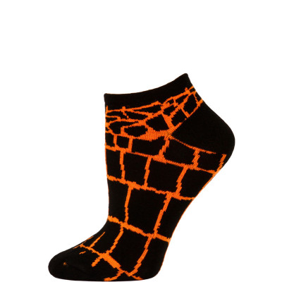 Wild Thing Women's Animal Print No Show Socks - 1 Pair - Black/Orange Snake