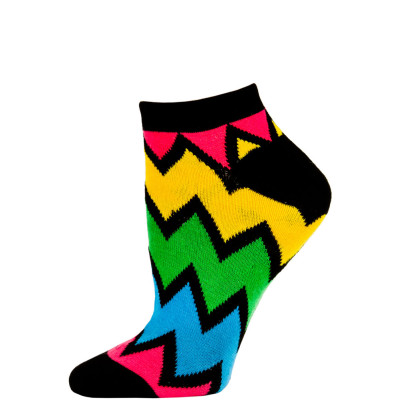 Chatties Women's Zig-Zag Chevron Low Cut Socks - 1 Pair - Black Multi