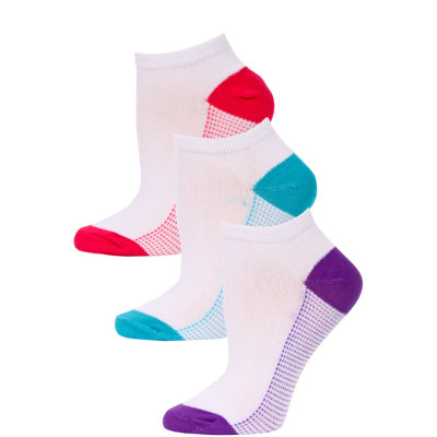 NYC Underground Women's No Show Socks - 3 Pairs - Purple/Blue/Pink -1