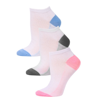 NYC Underground Women's No Show Socks - 3 Pairs - Light Pink/Grey/Light Blue -3