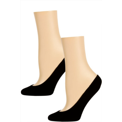 Steve Madden Solid Color Microfiber Footie Liner Socks - 2 Pairs - Black