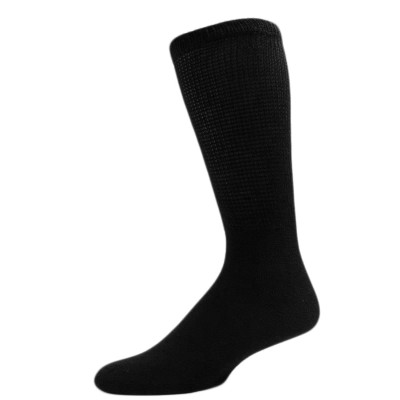 Sole Pleasers Men's King Size Black Diabetic Over the Calf Socks - 3 Pairs