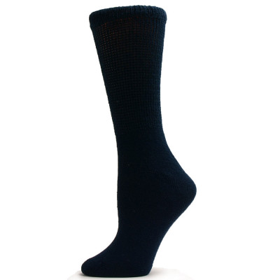 Sole Pleasers Women's Navy Diabetic Crew Socks - 3 Pairs