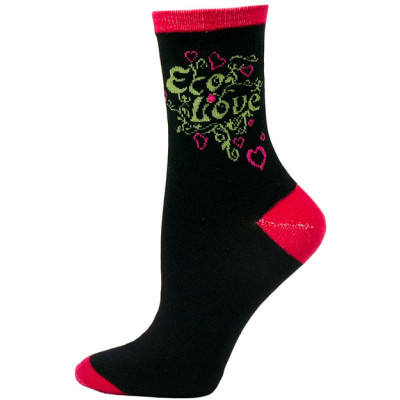 Go Green Women's Crew Socks - 1 Pair - Black - Eco Love