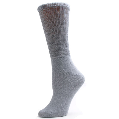 Sole Pleasers Women's Grey Diabetic Crew Socks - 3 Pairs