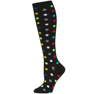 Julietta Women's Bright Polka Dot Knee Socks - 1 Pair - Black Multi