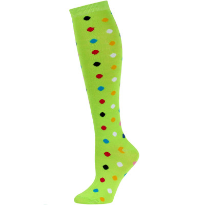 Julietta Women's Bright Polka Dot Knee Socks - 1 Pair - Lime Green Multi