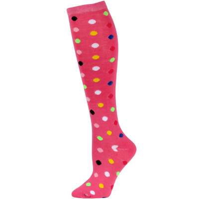 Julietta Women's Bright Polka Dot Knee Socks - 1 Pair - Pink Multi