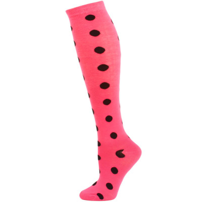 Julietta Polka Dot Knee Socks - 1 Pair - Pink/Black