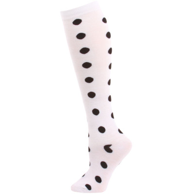 Julietta Polka Dot Knee Socks - 1 Pair - White/Black