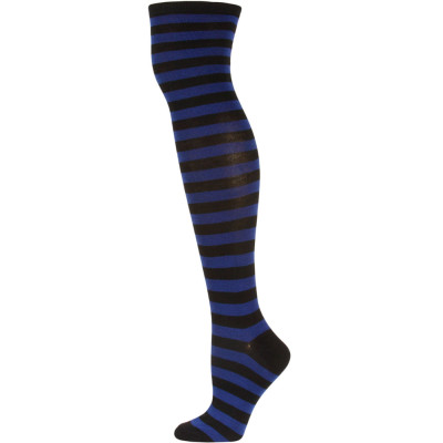Julietta Women's Striped Over the Knee Socks - 1 Pair - Dark Blue/Black