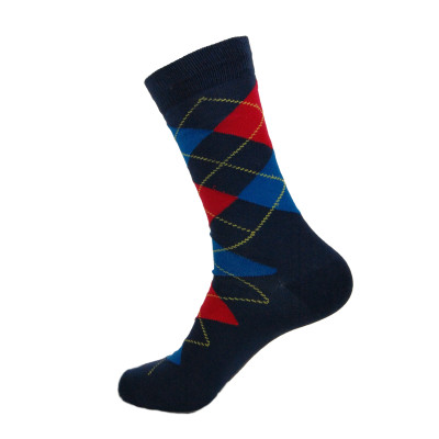 Fine Fit Men's Bold Argyle Dress Socks - 1 Pair - Blue Multi