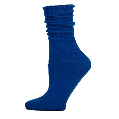 Royal Blue Cotton Slouch Socks - 1 Pair