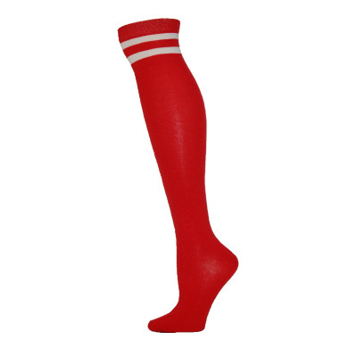 Julietta Retro Stripe Over the Knee Socks - 1 Pair - Red