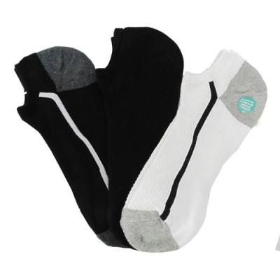 Running Mate Men's Striped Socks - 3 Pairs - Assorted (White, Black, Gray)
