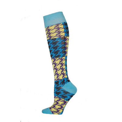 Yelete Hearts And Spots Knee Socks - 1 Pair - Purple and Black