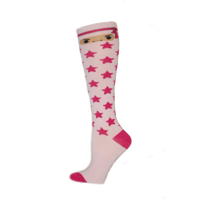 Yelete Ninja Star Knee Socks - 1 Pair - Light Pink