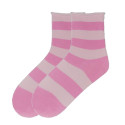 K. Bell Women's Rugby Striped Relaxed Top Crew Socks - Pink