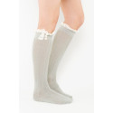 Chevron Pattern Boot Sock Liner - Light Gray