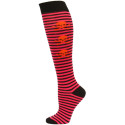 Yelete Stripes and Skulls Knee Socks - 1 Pair - Hot Pink/Black Mini Skulls