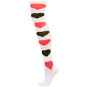 Yelete Argyle Hearts Over the Knee Socks - 1 Pair - White/Pink/Black