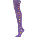 Yelete Argyle Skulls Over the Knee Socks - 1 Pair - Purple Multi