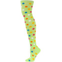 Yelete Polka Dot Over the Knee Socks - 1 Pair - Lime Green Multi