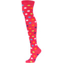 Yelete Polka Dot Over the Knee Socks - 1 Pair - Hot Pink Multi
