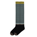 K. Bell Women's Vintage Stripe Over the Knee Socks - Black and Blue