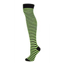 K. Bell Women's Over the Knee Striped Socks - Black & Lime