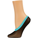 Dynamic Footies Women's Bright Mesh Liner Socks - 1 Pair - Black with Aqua Blue