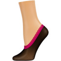 Dynamic Footies Women's Bright Mesh Liner Socks - 1 Pair - Black with Hot Pink