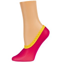 Dynamic Footies Women's Bright Mesh Liner Socks - 1 Pair - Hot Pink with Yellow