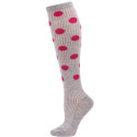 Chatties Women's Polka Dot Knee Socks - 1 Pair - Grey/Pink